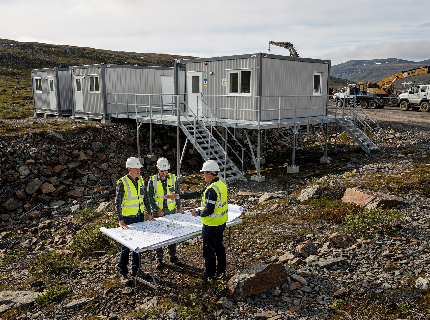 Planning Modular Buildings for Difficult-Access Sites